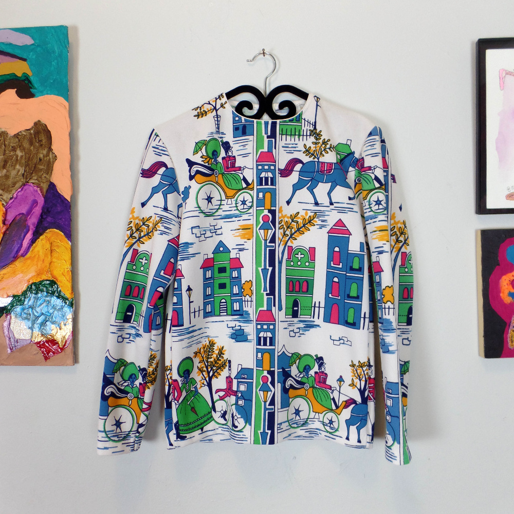 Victorian Print Vintage 1960's Joyce Lane Blouse